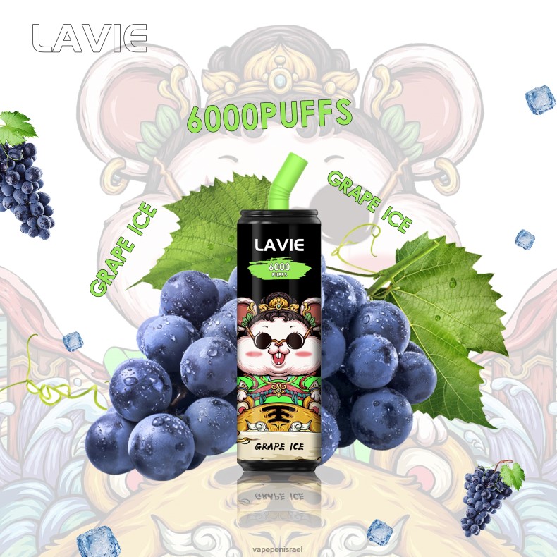 Vape Pen - LAVIE Coke BAR 6000 שאיפות קרח ענבים Z64NND269