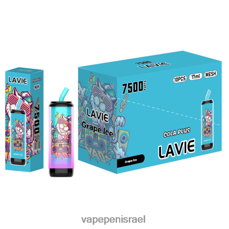 Vape Pen - LAVIE Cola Plus 7500 שאיפות קרח ענבים Z64NND254