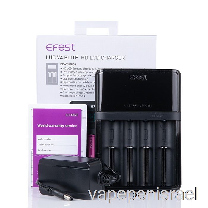 מטען חד פעמי Vape Israel Efest Luc V4 Elite Hd Lcd