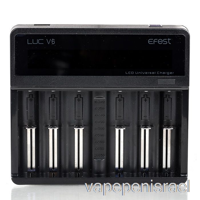 חד פעמי Vape Israel Efest Luc V6 מטען אוניברסלי LCD עם 6 מפרצים