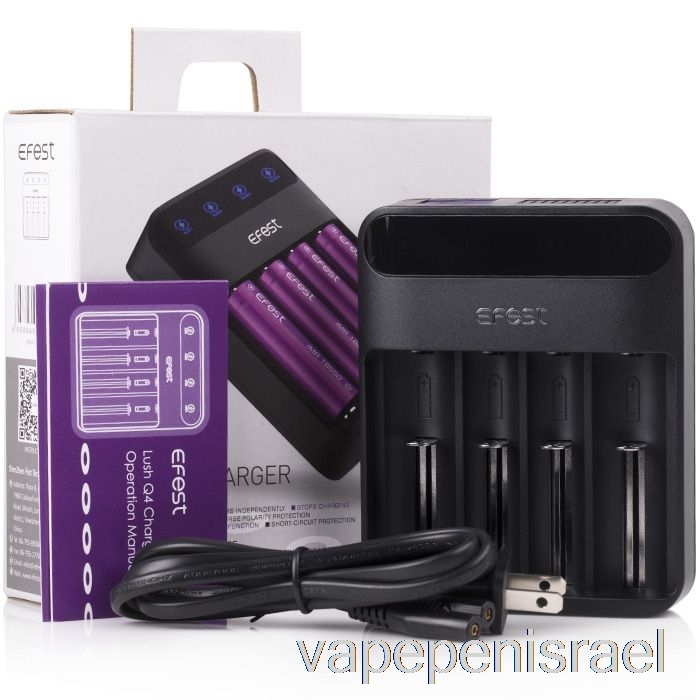 חד פעמי Vape Israel Efest שופע Q4 4-bay מטען סוללות לד אינטליגנטי