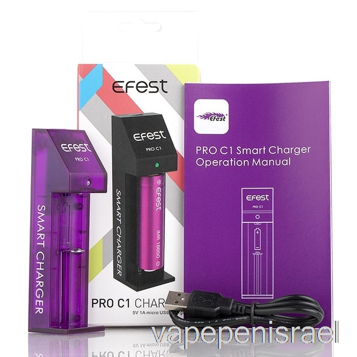 חד פעמי Vape Israel Efest Pro C1 מטען סוללה חכם 1-bay