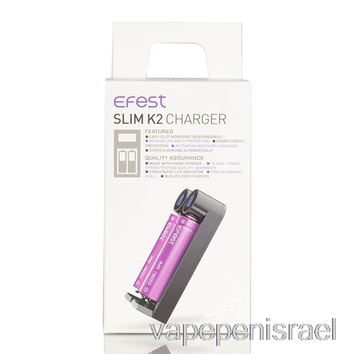 חד פעמי Vape Israel Efest Slim K2 מטען סוללה עם שני חריצים
