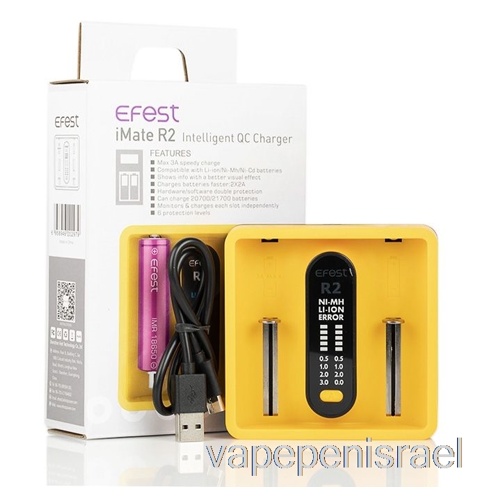 מטען חד פעמי Vape Israel Efest Imate R2 Qc אינטליגנטי