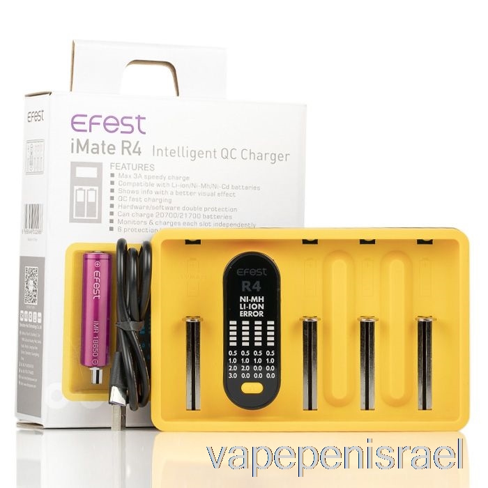 מטען חד פעמי Vape Israel Efest Imate R4 Qc אינטליגנטי
