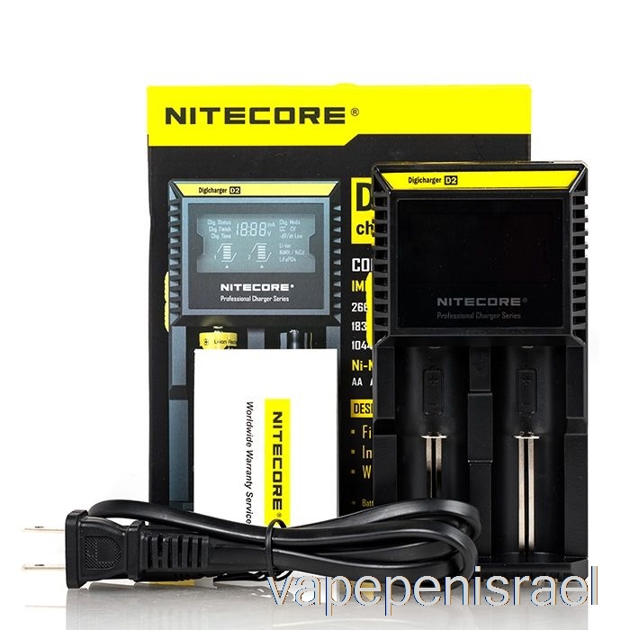 מטען סוללות חד פעמי Vape Israel Nitecore D2 (2 מפרצים)