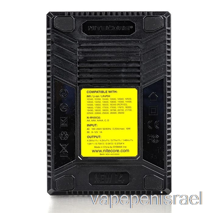 מטען סוללה חד פעמי Vape Israel Nitecore I4 V2 (4 מפרצים)