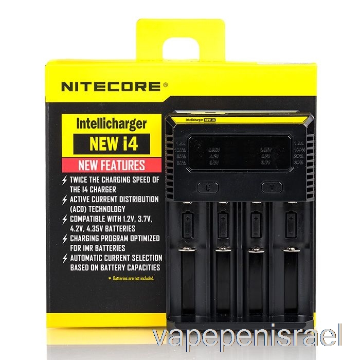 מטען סוללה חד פעמי Vape Israel Nitecore I4 V2 (4 מפרצים)