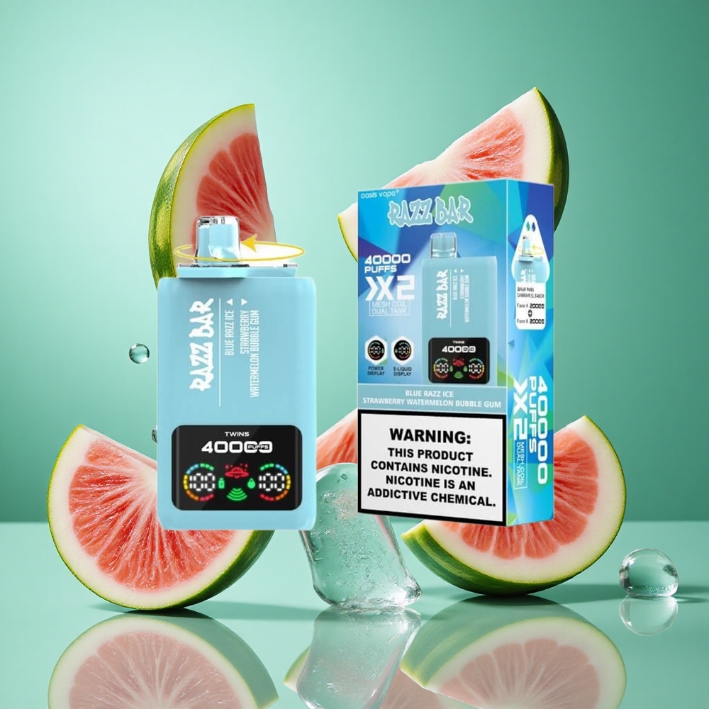 Razz Bar 40000 פאפים תות-אבטיח מסטיק כחול Israel vape