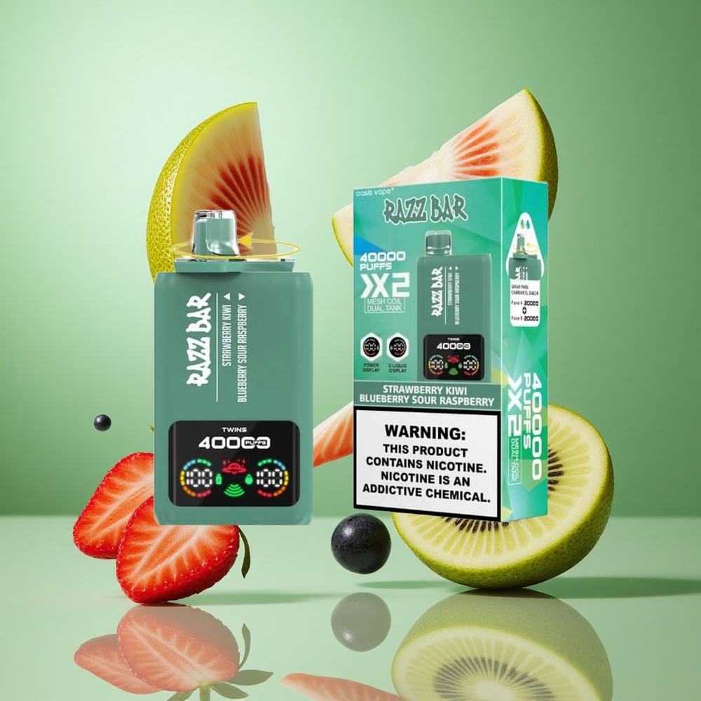 Razz Bar 40000 פאפים תות קיווי_אוכמניות פטל חמוץ Israel vape