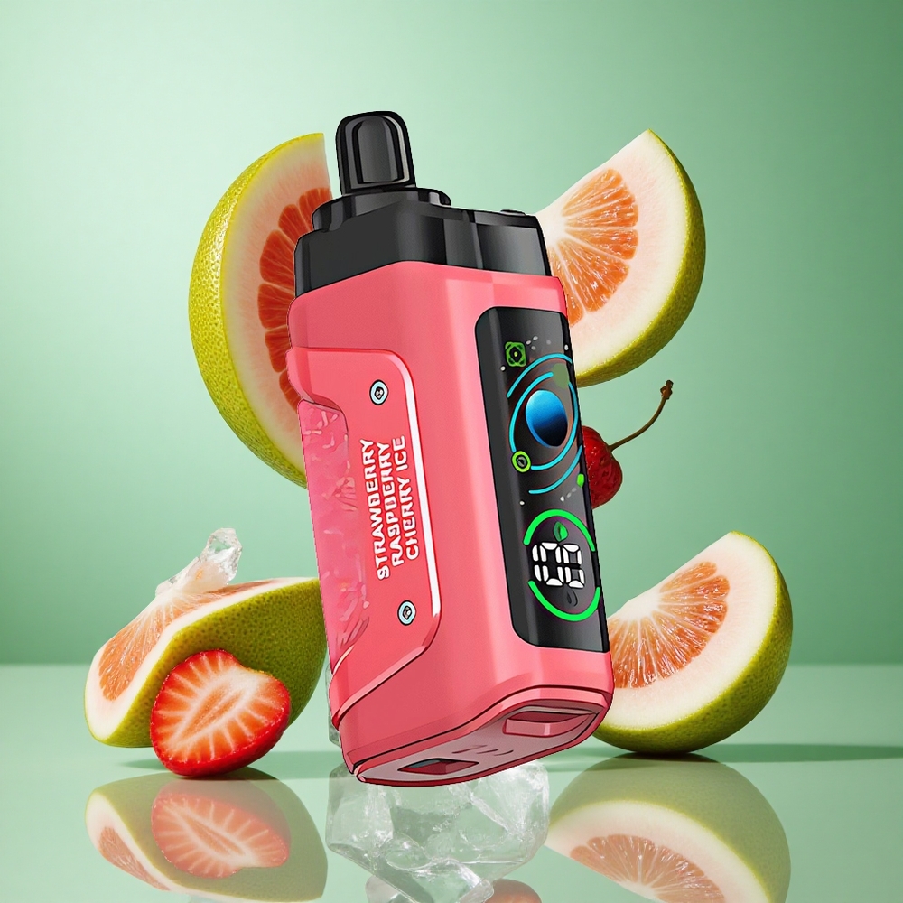 Razz Bar 45000 פאפים תות דובדבן קרח Israel vape סליל 1.0 אוהם סוללה 650 מח