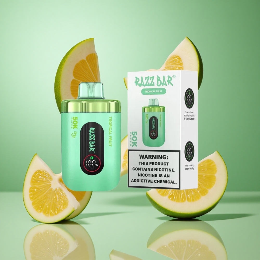 Razz Bar 50K פאפים פירות טרופיים Israel vave סוללה 650 מגה-אמפר